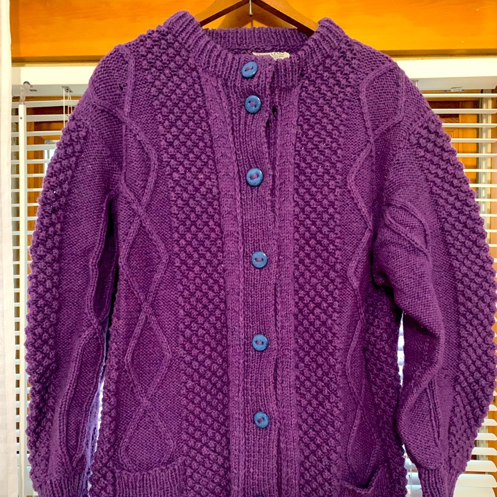 Purple Irish knit sweater